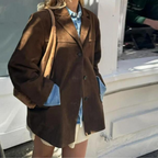 Damjacka med krage och knappar-Jacket for women-Fjallbarn