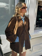 Damjacka med krage och knappar-Jacket for women-Fjallbarn