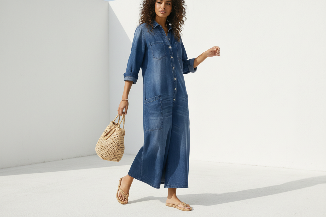 Damjumpsuit med krage och vida ben-Jumpsuits for women-Fjallbarn