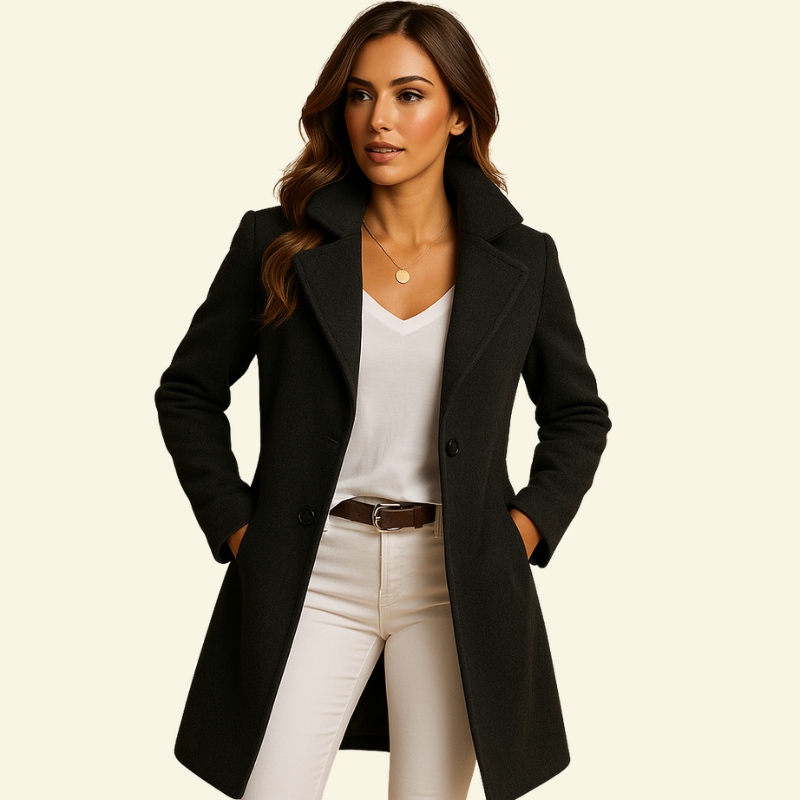 Damkappa med slag och knäppning-Coats for women-Fjallbarn