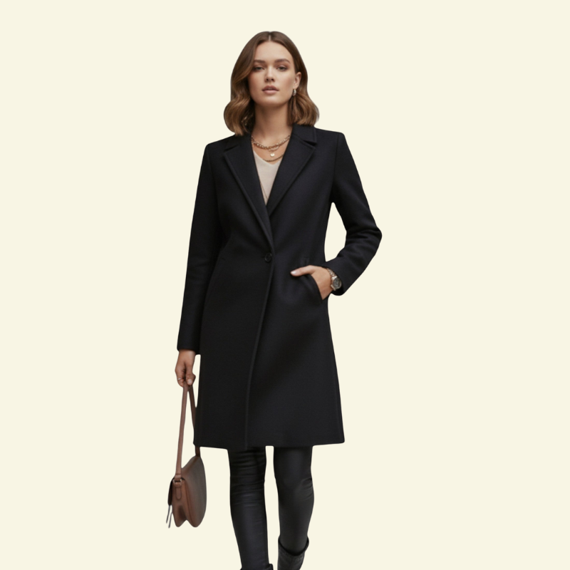 Damkappa med slagkrage och knappslå-Coats Women-Fjallbarn