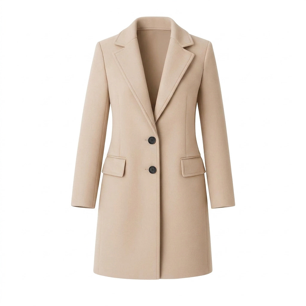Damkappa med slagkrage och knappslå-Coats Women-Fjallbarn