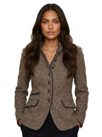 Damkavaj med ståkrage och knäppning fram-Blazer for women-Fjallbarn