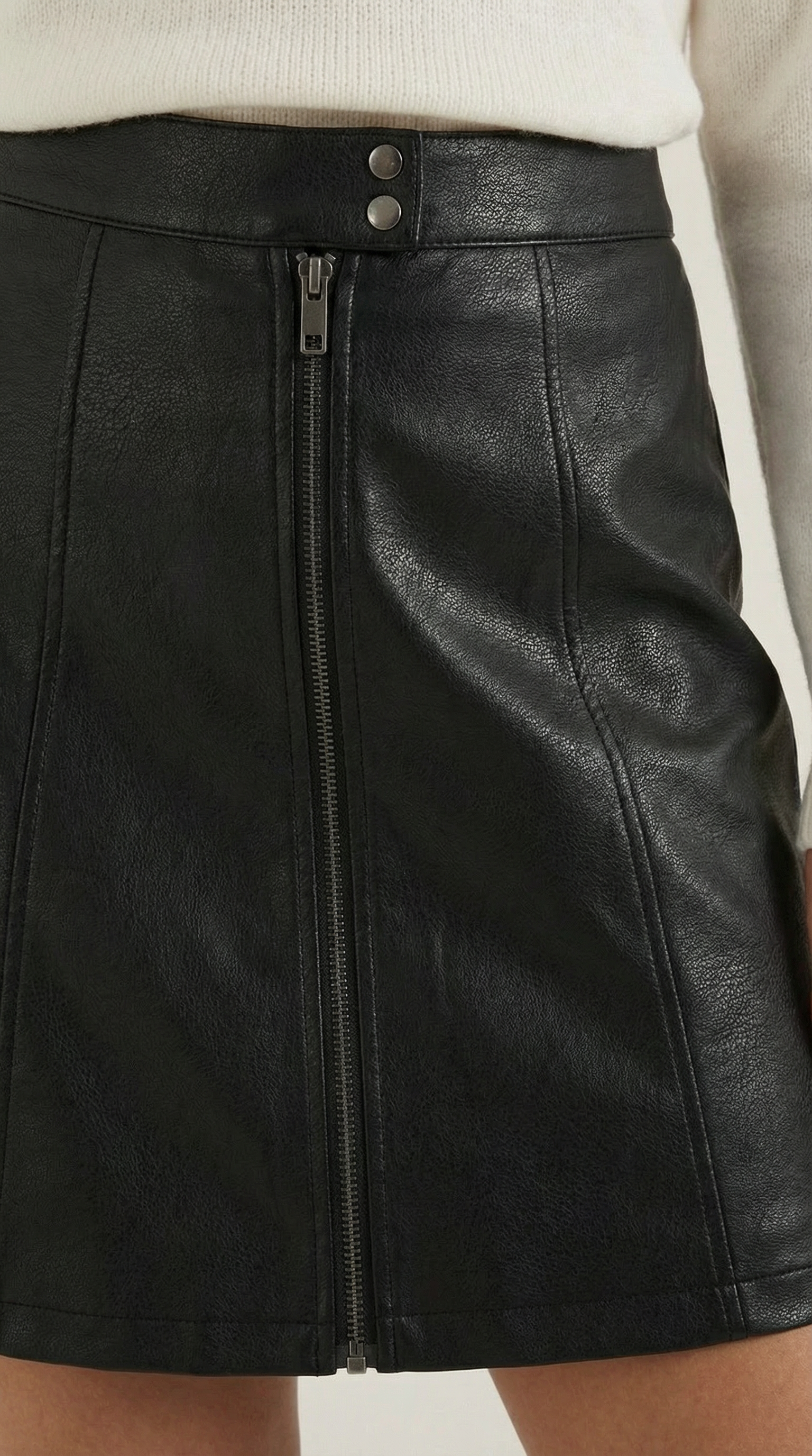 Damkjol i minilängd med hög midja och dragkedja fram-Skirt for women-Fjallbarn