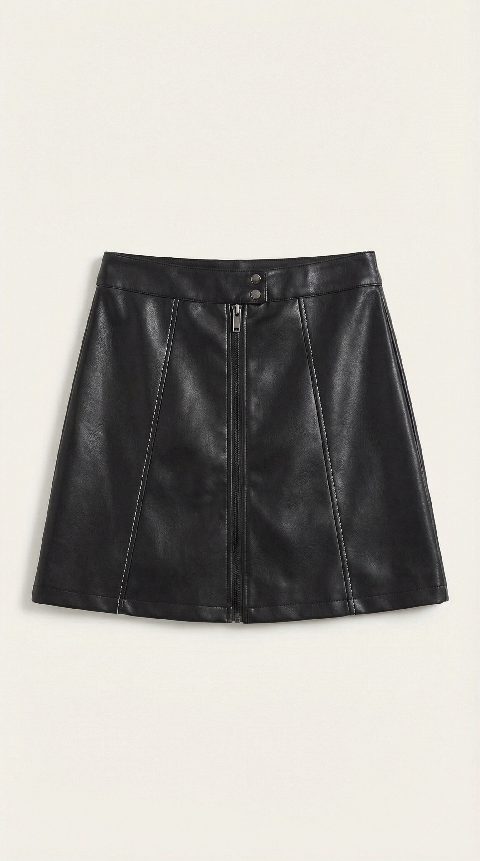 Damkjol i minilängd med hög midja och dragkedja fram-Skirt for women-Fjallbarn
