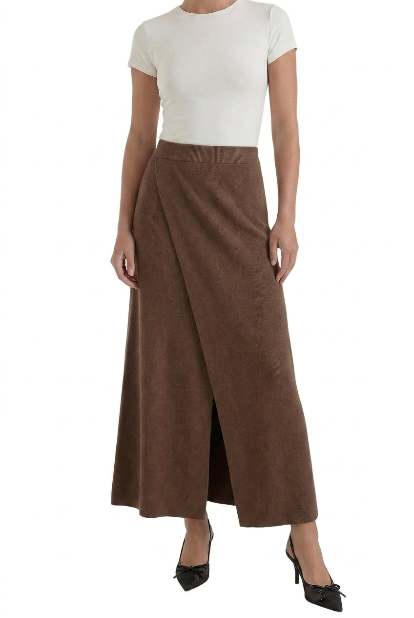 Damkjol i omlottmodell med slits och hög midja-Skirt for women-Fjallbarn