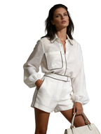 Damset med långärmad skjorta och shorts-Sets for women-Fjallbarn