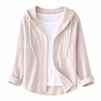 Damshirt med huva och knappstängning-Shirts for women-Fjallbarn