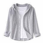 Damshirt med huva och knappstängning-Shirts for women-Fjallbarn
