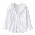 Damshirt med huva och knappstängning-Shirts for women-Fjallbarn
