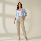 Damshirt med huva och knappstängning-Shirts for women-Fjallbarn