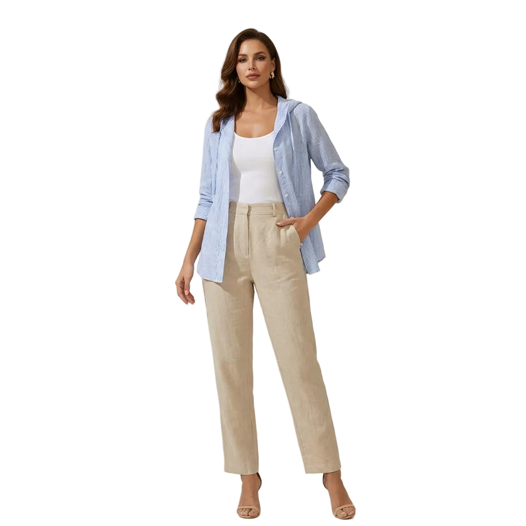Damshirt med huva och knappstängning-Shirts for women-Fjallbarn
