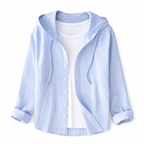 Damshirt med huva och knappstängning-Shirts for women-Fjallbarn