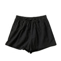 Damshorts med hög midja, dragsko och texturerad yta-Shorts for women-Fjallbarn