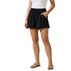Damshorts med hög midja, dragsko och texturerad yta-Shorts for women-Fjallbarn