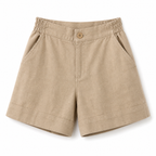 Damshorts med hög midja och elastisk bakmidja med knappstängning-Shorts for women-Fjallbarn