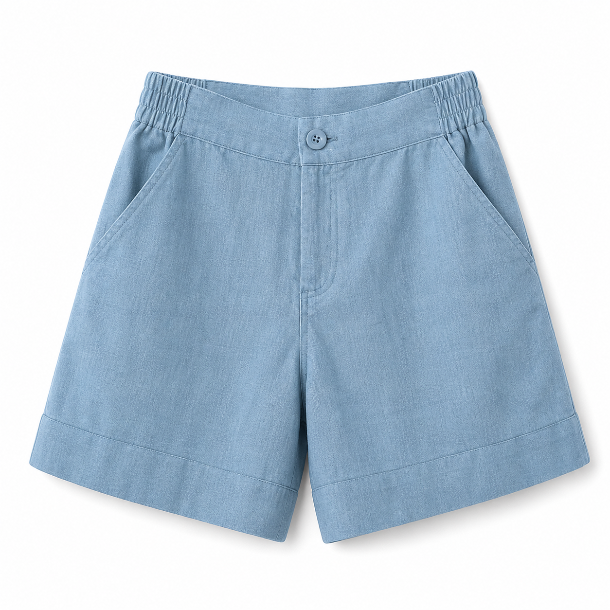 Damshorts med hög midja och elastisk bakmidja med knappstängning-Shorts for women-Fjallbarn