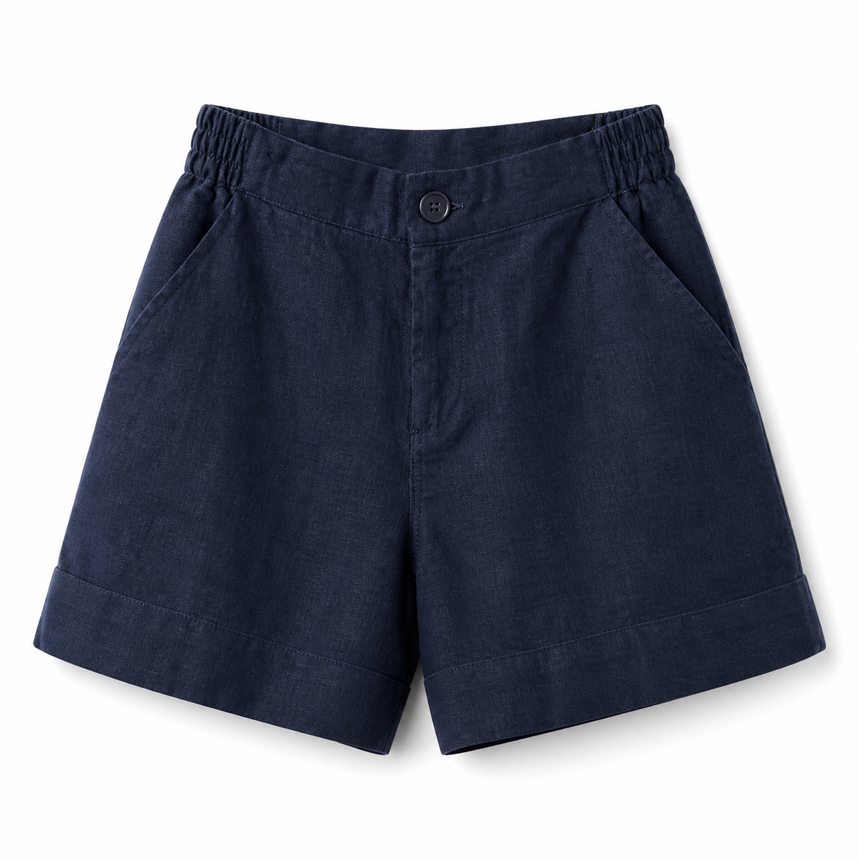 Damshorts med hög midja och elastisk bakmidja med knappstängning-Shorts for women-Fjallbarn