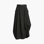 Damskjol i maxilängd med hög midja, bälteshällor och sidofickor-Skirt for women-Fjallbarn
