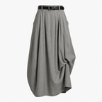 Damskjol i maxilängd med hög midja, bälteshällor och sidofickor-Skirt for women-Fjallbarn