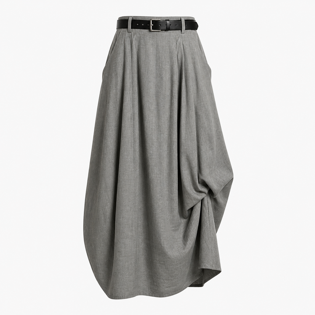 Damskjol i maxilängd med hög midja, bälteshällor och sidofickor-Skirt for women-Fjallbarn