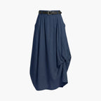 Damskjol i maxilängd med hög midja, bälteshällor och sidofickor-Skirt for women-Fjallbarn