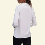 Damskjorta med lång ärm, krage och dold knappstängning-Shirts for women-Fjallbarn