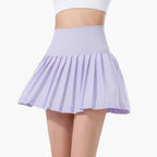 Damskort med hög midja, veckad struktur och elastisk linning-Skirt for women-Fjallbarn