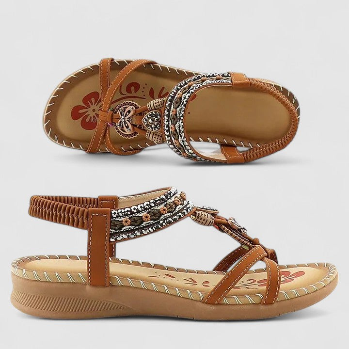 Dekorerade T-remssandaler för dam-Footwear for women-Fjallbarn