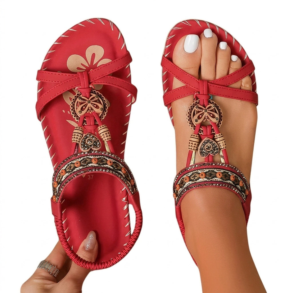 Dekorerade T-remssandaler för dam-Footwear for women-Fjallbarn