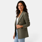 Dubbelknäppt kavaj för dam med slag-Blazer for women-Fjallbarn