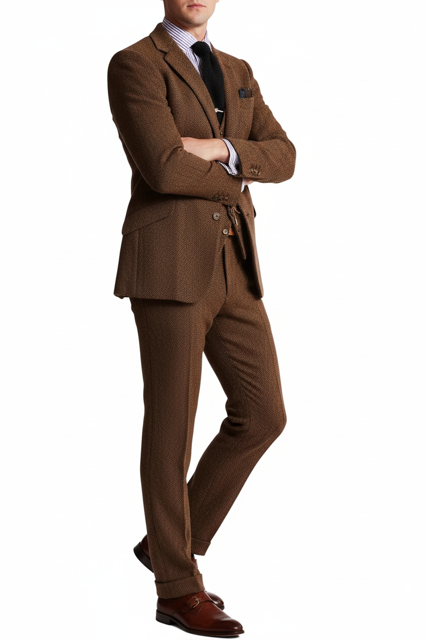 Elegant herr tredelat kostymset med kavaj, väst och matchande byxor-suits for men-Fjallbarn