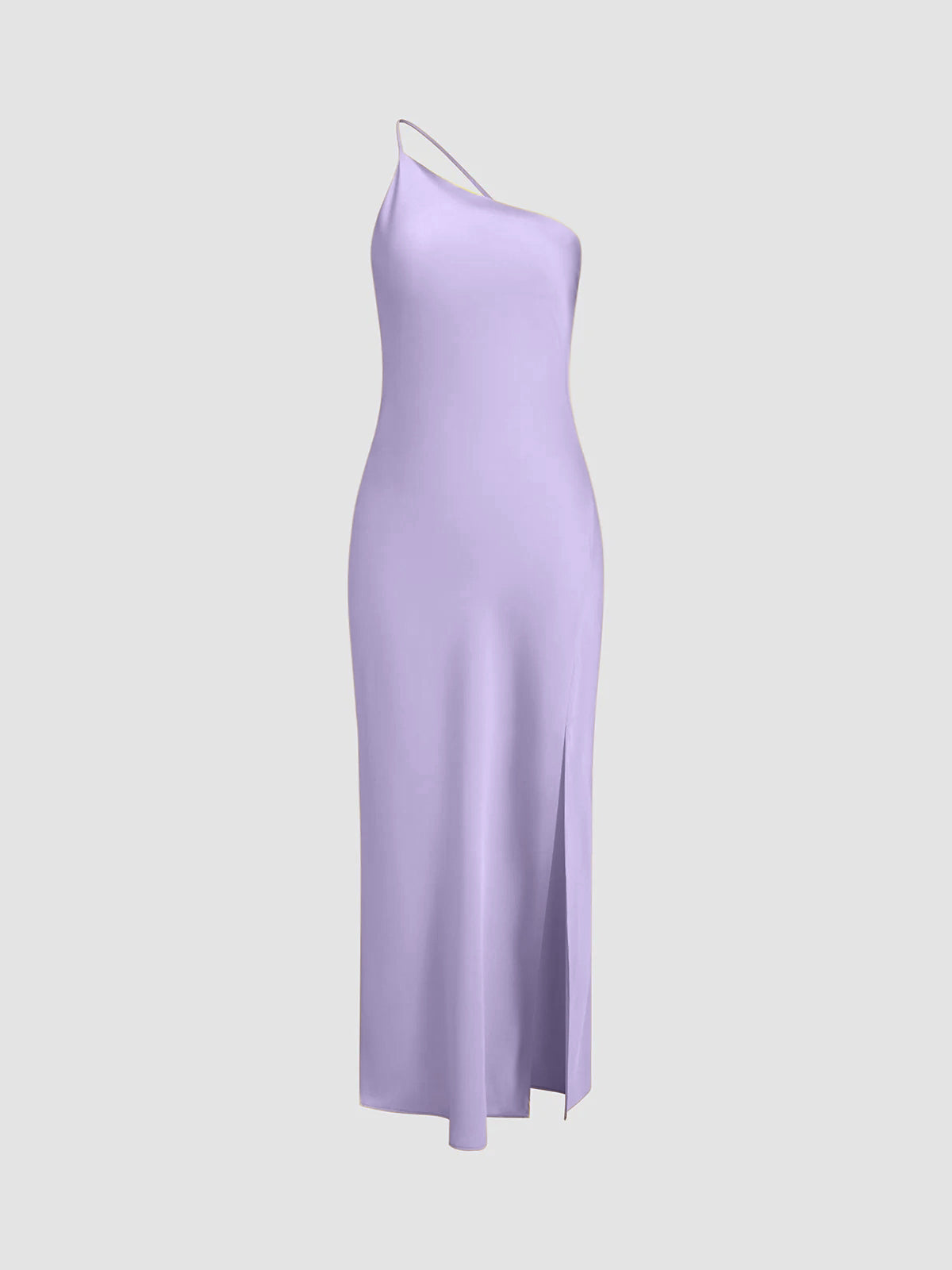 Enaxlad maxiklänning i satin med slits för dam-Maxi Dress-Fjallbarn