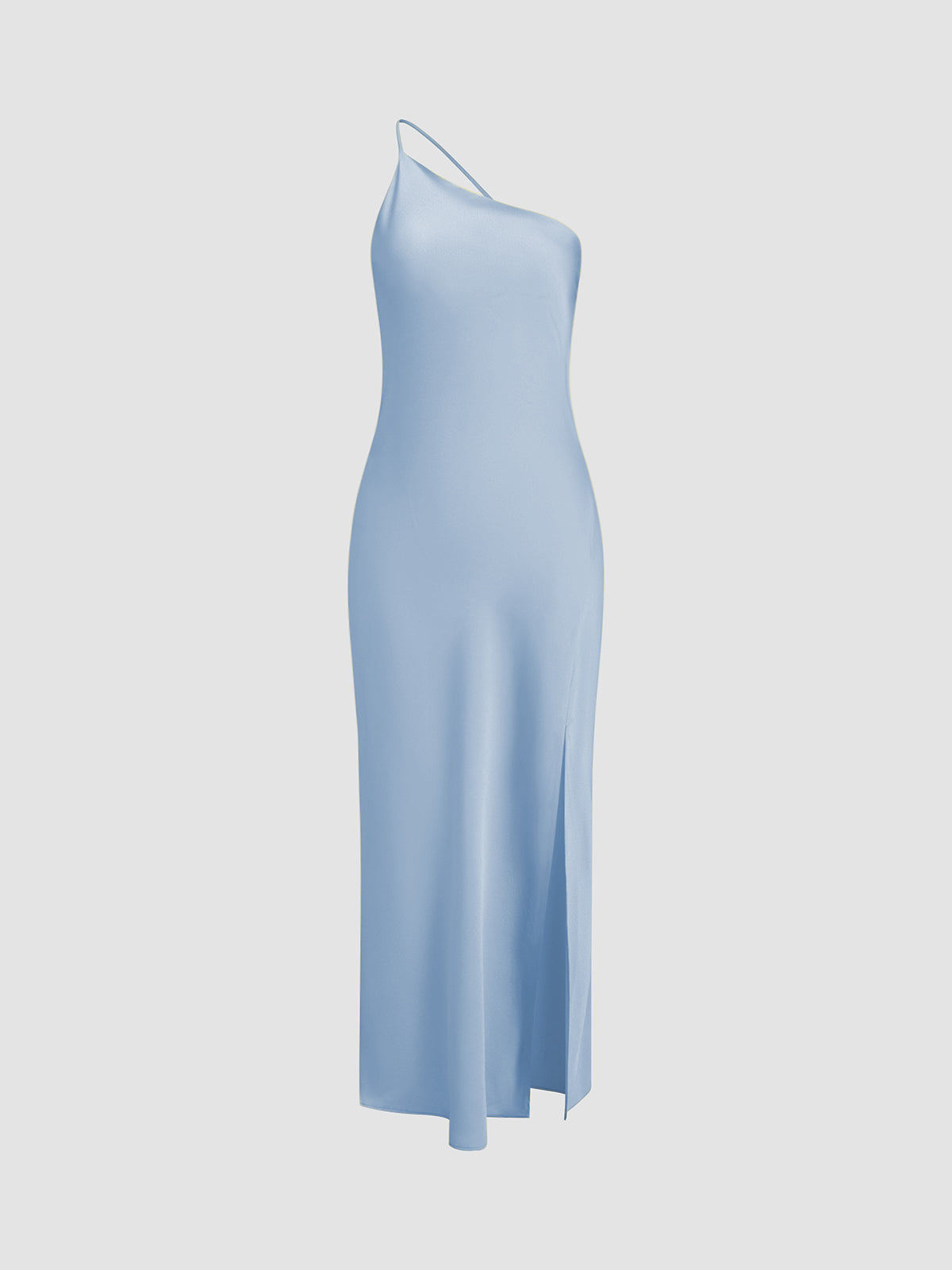 Enaxlad maxiklänning i satin med slits för dam-Maxi Dress-Fjallbarn