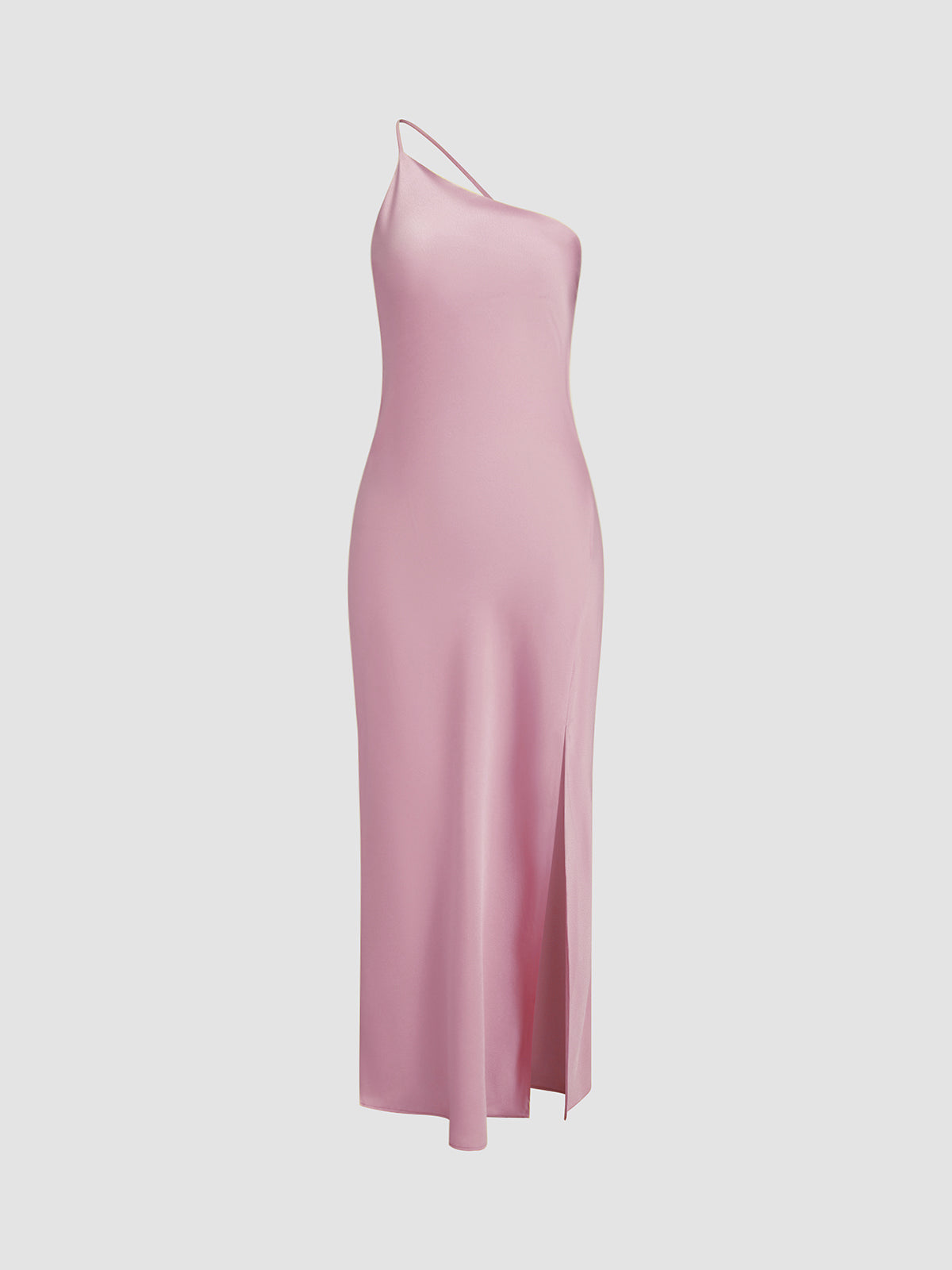 Enaxlad maxiklänning i satin med slits för dam-Maxi Dress-Fjallbarn