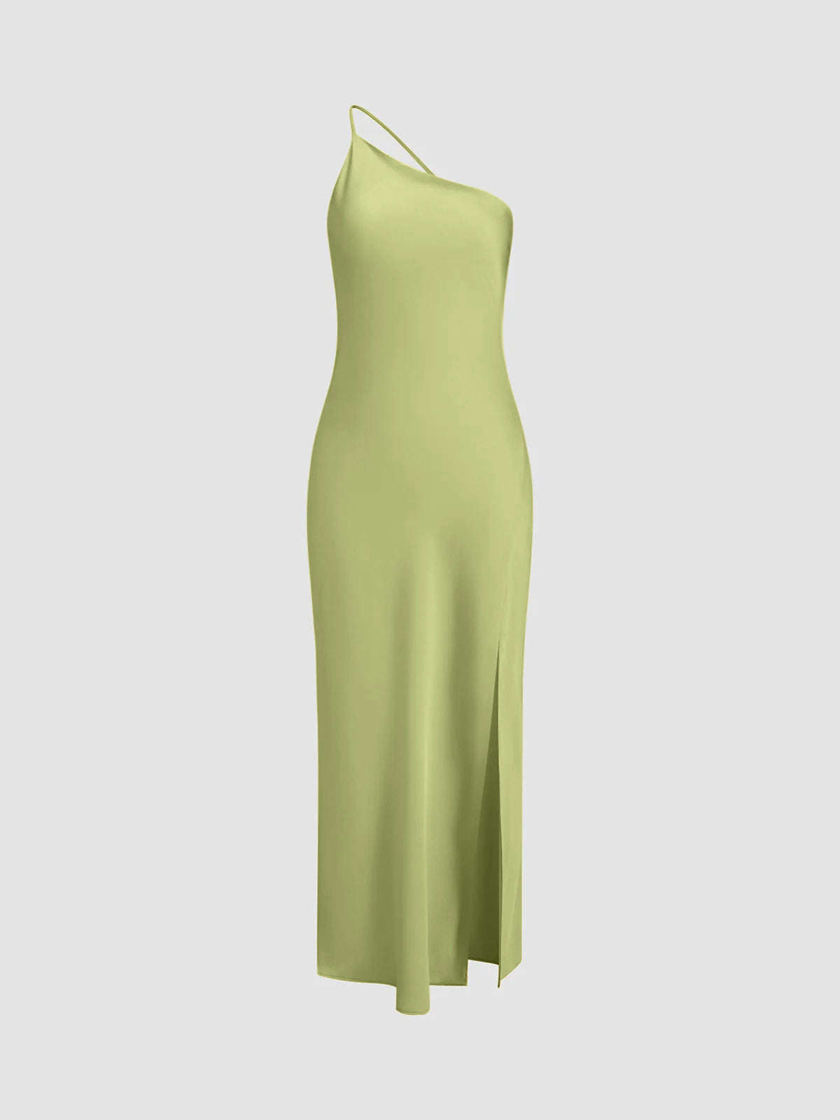 Enaxlad maxiklänning i satin med slits för dam-Maxi Dress-Fjallbarn