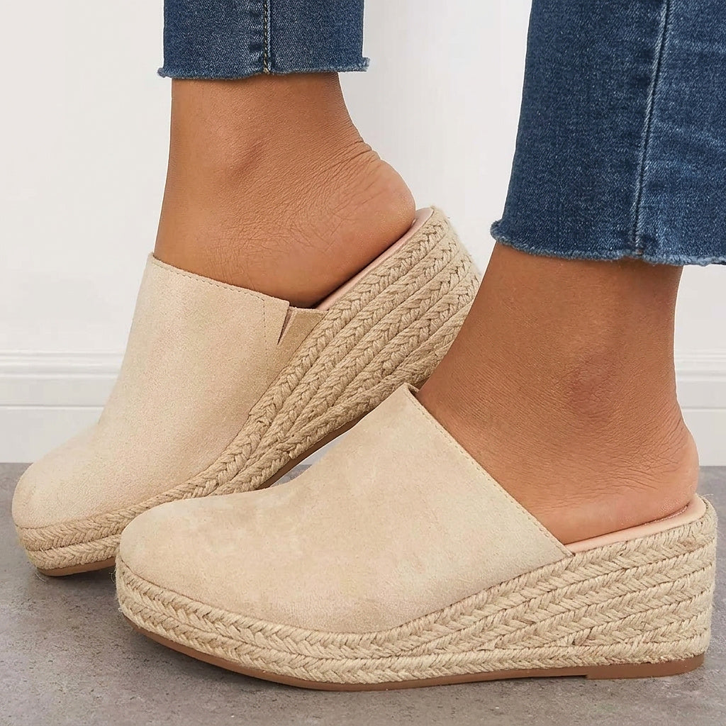 Espadrille-mules i mocka för dam-Footwear for women-Fjallbarn