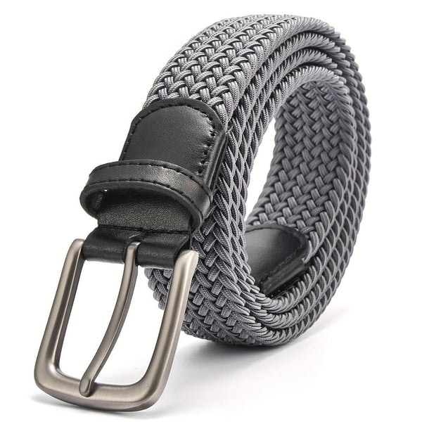 Flätat bälte för herrar med fyrkantigt spänne-Accessories for Men-Fjallbarn