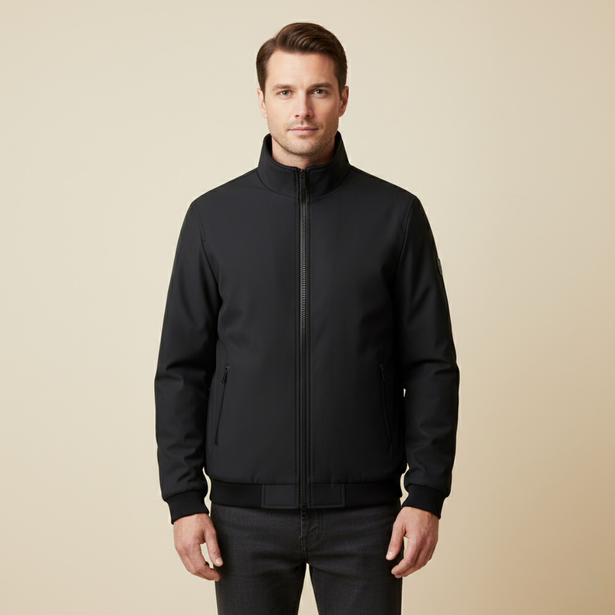 Fodrad bomberjacka med ståkrage för herr-Jackets for men-Fjallbarn