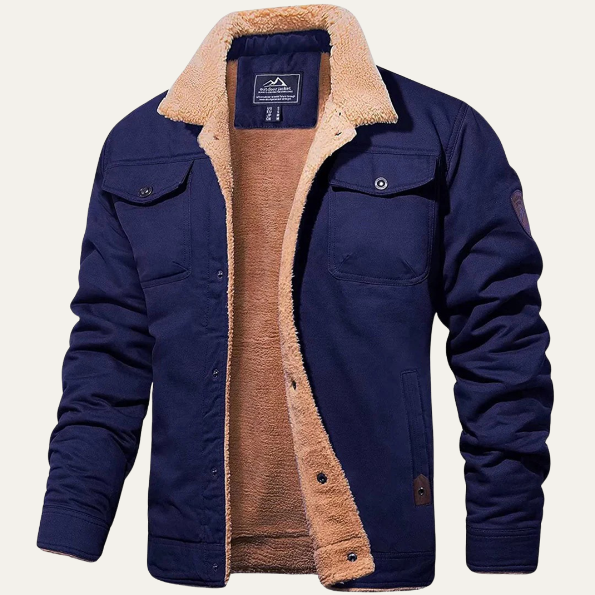 Fodrad utility-jacka med knappar för herrar-Jackets for men-Fjallbarn