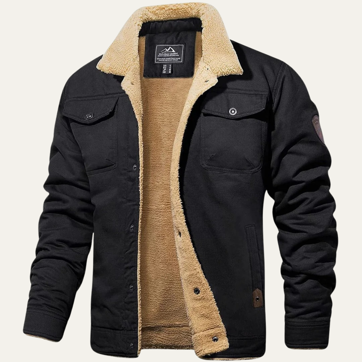 Fodrad utility-jacka med knappar för herrar-Jackets for men-Fjallbarn
