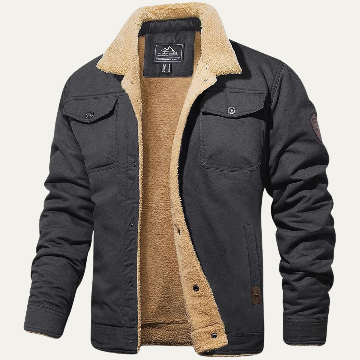 Fodrad utility-jacka med knappar för herrar-Jackets for men-Fjallbarn