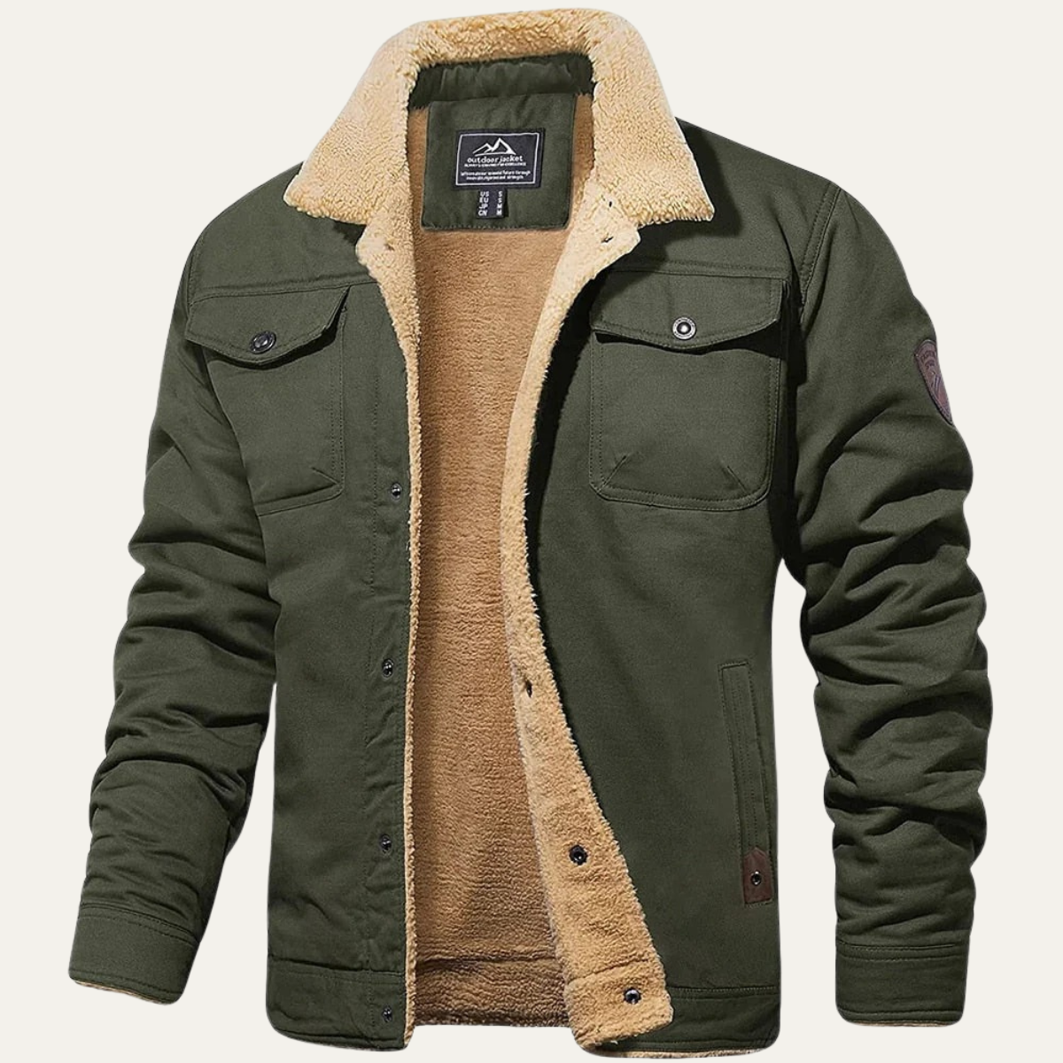 Fodrad utility-jacka med knappar för herrar-Jackets for men-Fjallbarn