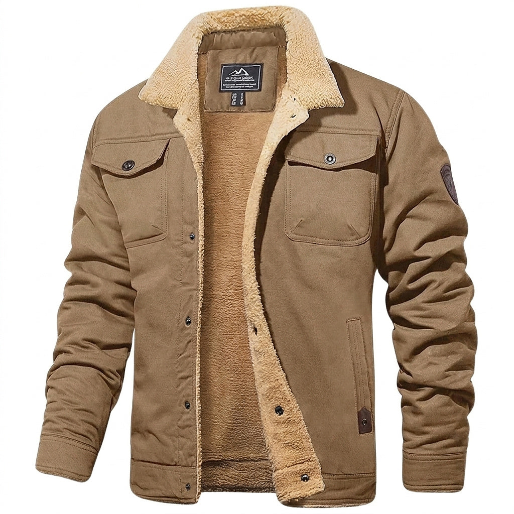 Fodrad utility-jacka med knappar för herrar-Jackets for men-Fjallbarn