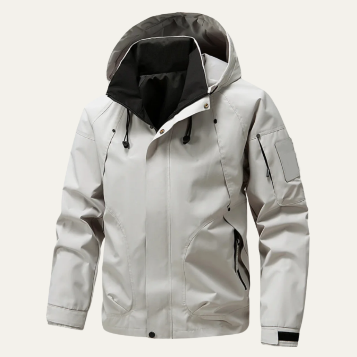 Funktionsjacka med huva och kontrastfoder för herr-Jackets for men-Fjallbarn