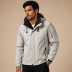 Funktionsjacka med huva och kontrastfoder för herr-Jackets for men-Fjallbarn