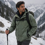 Funktionsjacka med huva och kontrastfoder för herr-Jackets for men-Fjallbarn