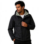 Funktionsjacka med huva och kontrastfoder för herr-Jackets for men-Fjallbarn