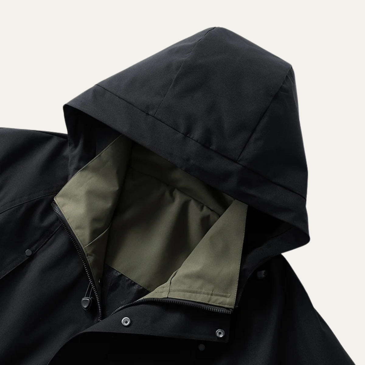 Funktionsjacka med huva och kontrastfoder för herr-Jackets for men-Fjallbarn