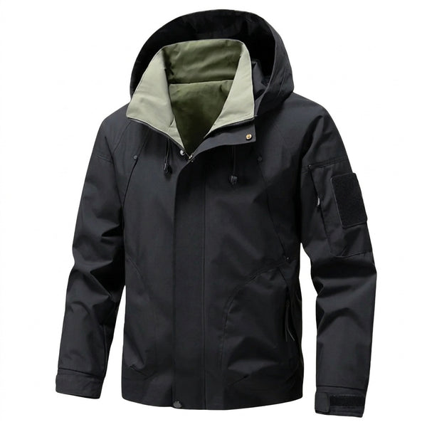 Funktionsjacka med huva och kontrastfoder för herr-Jackets for men-Fjallbarn